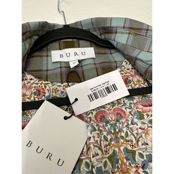NWT  Buru Womens Sage Plaid Open Front Vest Size XS - Picture 8 of 10